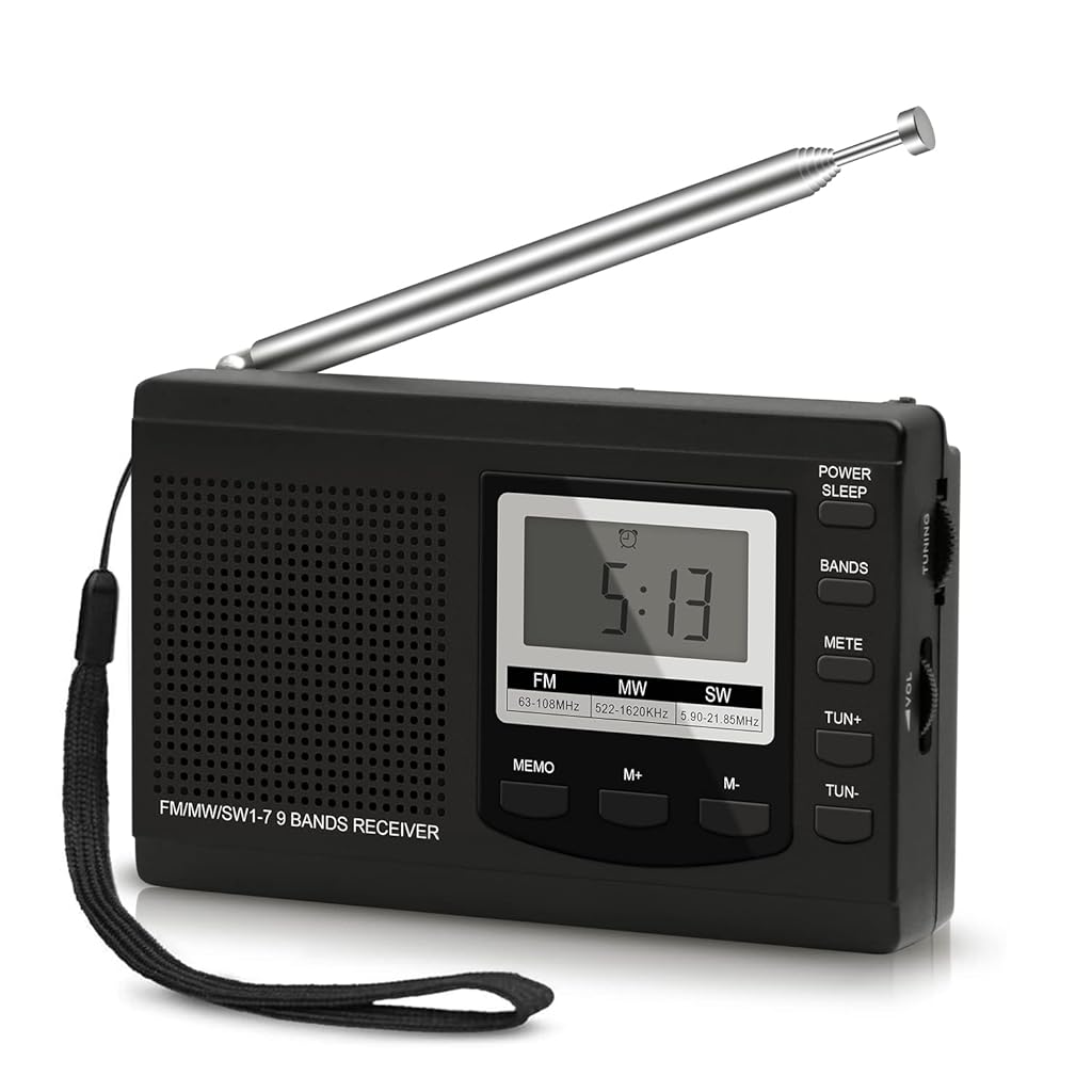 ZORBES® Portable Radio Outdoor Camping FM/MW/SW Radio Personal Radio Travel Transistor Radio LCD Radio Music Player Battery Operated Radio with Lanyard, Battery Not Included ZORBES® Portable Radio Outdoor Camping FM/MW/SW Radio Personal Radio Travel Transistor Radio LCD Radio Music Player Battery Operated Radio with Lanyard, Battery Not Included